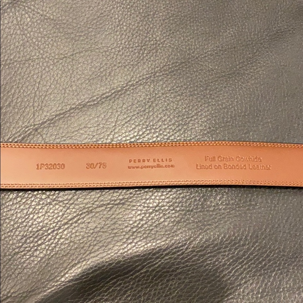 Perry Ellis Black leather dress belt - NWOT - Picture 2 of 5